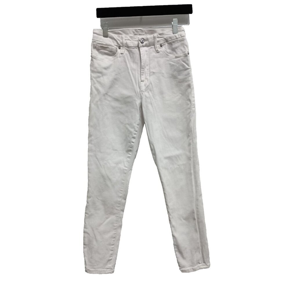 Good American‎ Womens Skinny Ankle Jeans Size 4 White Denim Mid Rise Casual